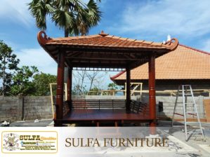 Gazebo Kayu Glugu Kelapa Minimalis Murah