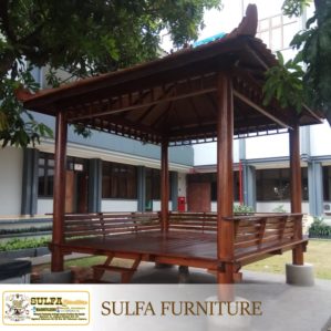 Gazebo Glugu Kayu Kelapa Ukuran 3 Meter