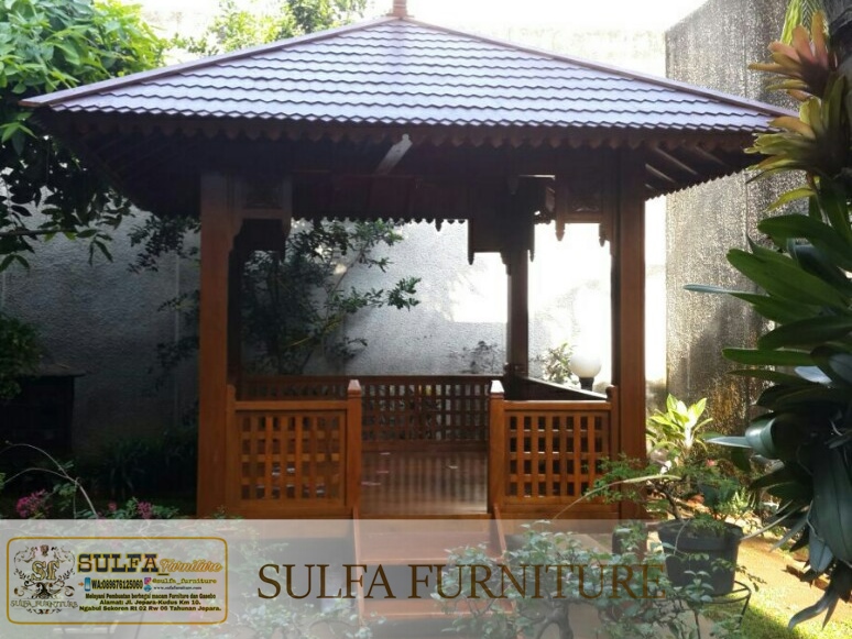Gazebo Kayu Jati Asli