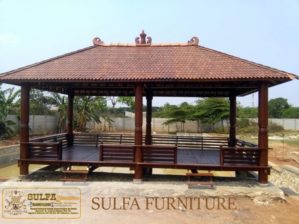Gazebo Kayu Kelapa Harga Murah Ukuran Besar
