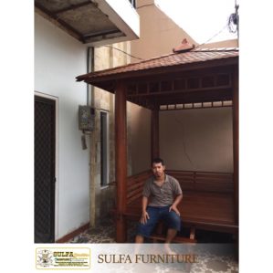 Gazebo Kayu Kelapa Minimalis Atap Sirap