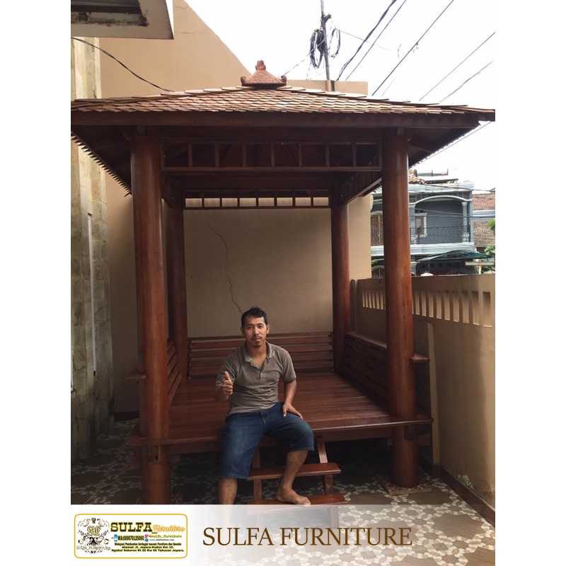 Gazebo Kayu Kelapa Minimalis